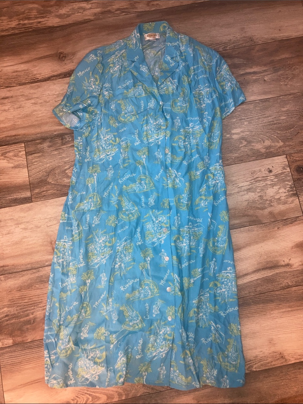 Talbots Women’s Button-up Dress Size 12 Riviera Cannes Monaco